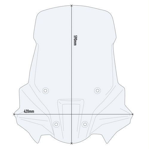 윈드스크린 :  Triumph 타이거 Tiger 900 (20-24) 전용 - D6415ST (투명, 롱 59x42cm) (*** Rally용은 D6418ST)