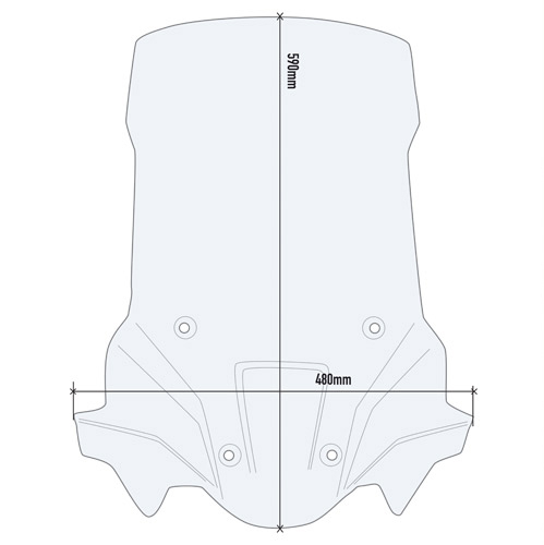 윈드스크린 :  Triumph 타이거 Tiger 900 (20-24) 전용 - D6415ST (투명, 롱 59x42cm) (*** Rally용은 D6418ST)