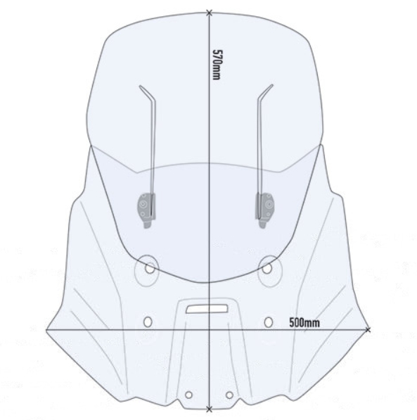 에어플로우 : AF3117 - V-Strom 1050XT (20-24) / 1050DE (23-24) (투명, 높이 45~57cm, 폭 50cm)