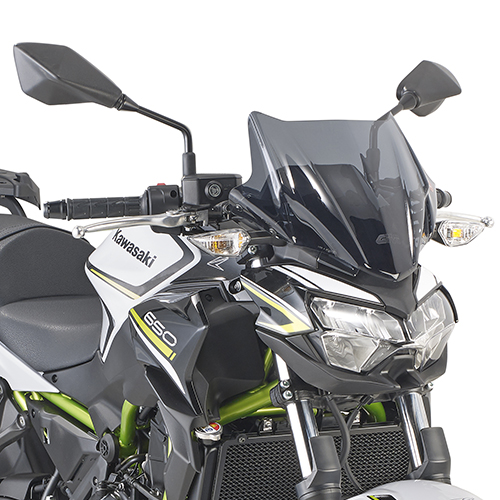 윈드스크린 : Kawasaki Z650 (20-24) - 4128S + A4128A (스모크, 28x36.5 cm))